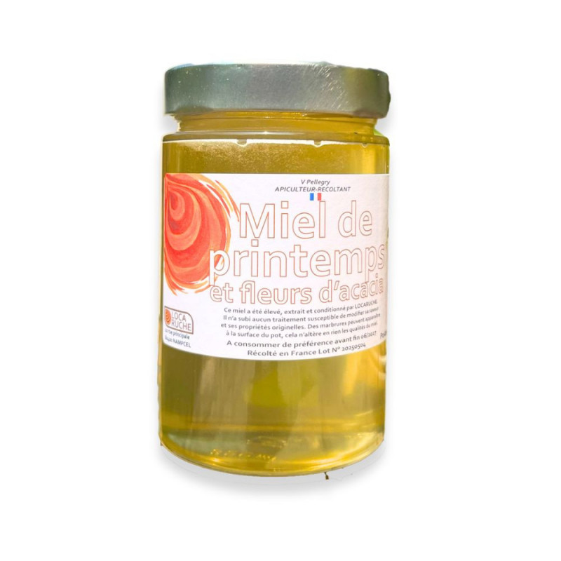miel de printemps et acacia local artisanal naturel français picardie toutes fleurs liquide