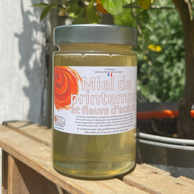miel de printemps et acacia local artisanal naturel français picardie toutes fleurs liquide
