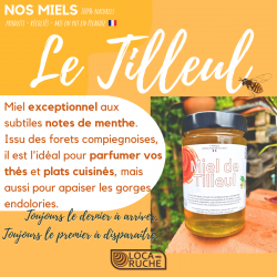 miel tilleul mentholé français naturel écologique apiculteur récoltant en picardie